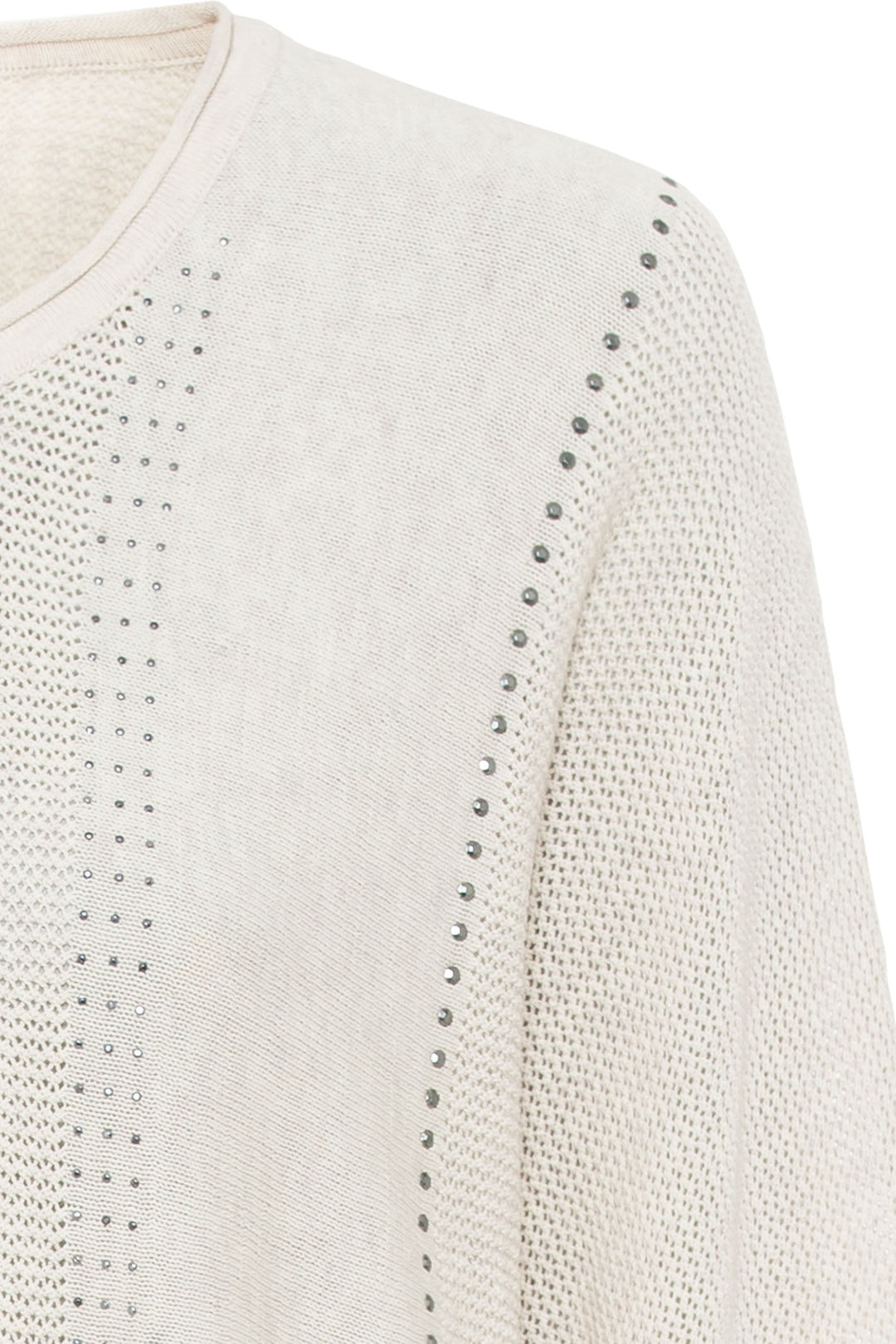 Olsen 11004324 Oatmeal Dolman Sleeve Embellished Knit Jumper - Experience Boutique