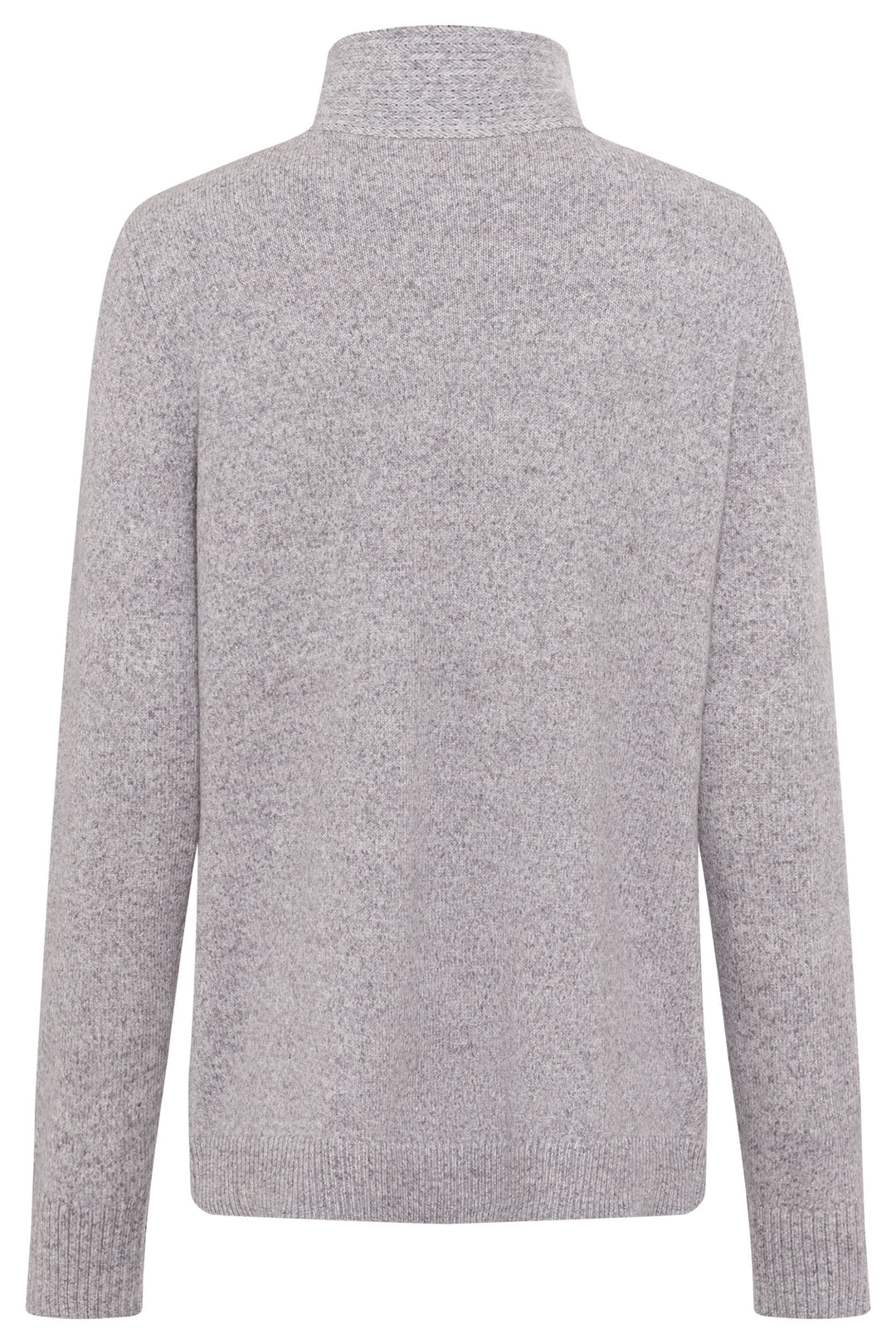 Olsen 11004397 Pearl Grey Zip Knit Jumper - Experience Boutique
