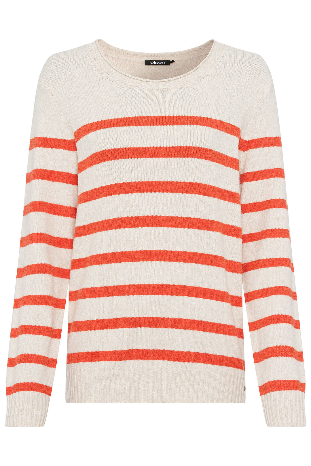 Olsen 11004419 Orange Stripe Henny Knit Jumper - Experience Boutique