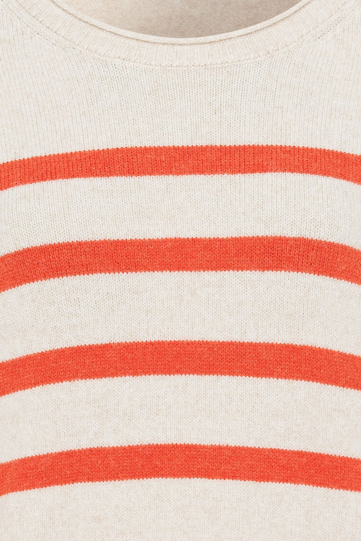 Olsen 11004419 Orange Stripe Henny Knit Jumper - Experience Boutique