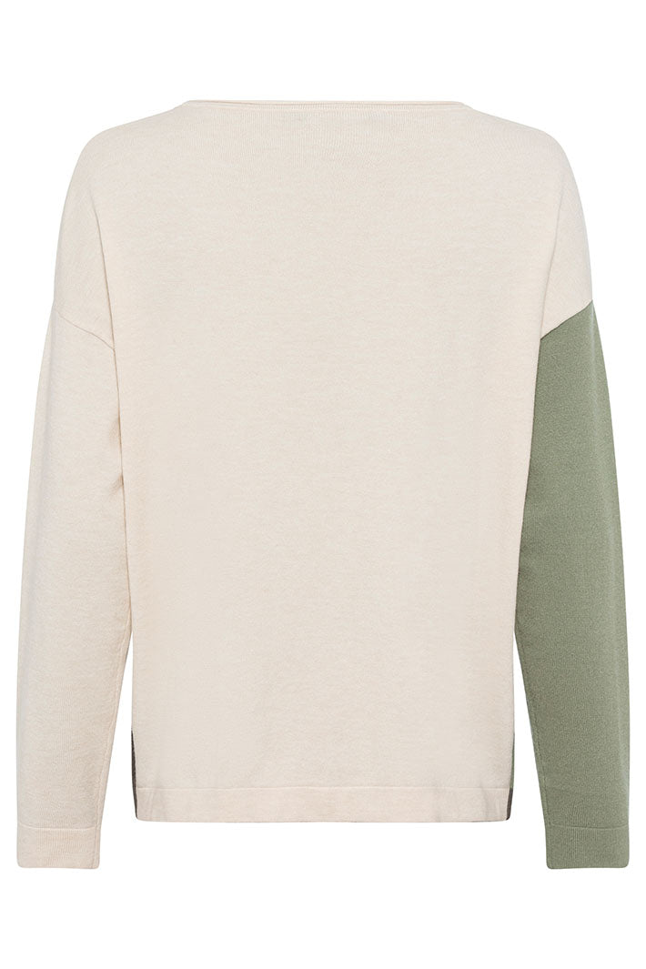 Olsen 11004425 Tea Leaf Wave Print Knit Jumper - Experience Boutique