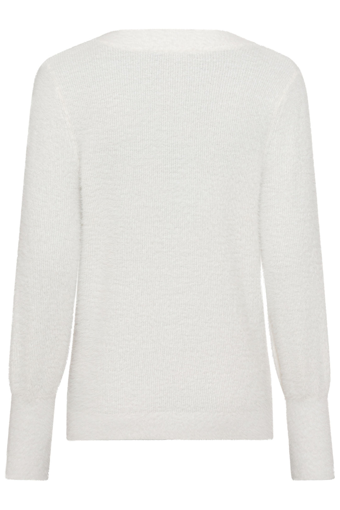 Olsen 11004434 Off White Fluffy Knit Jumper - Experience Boutique