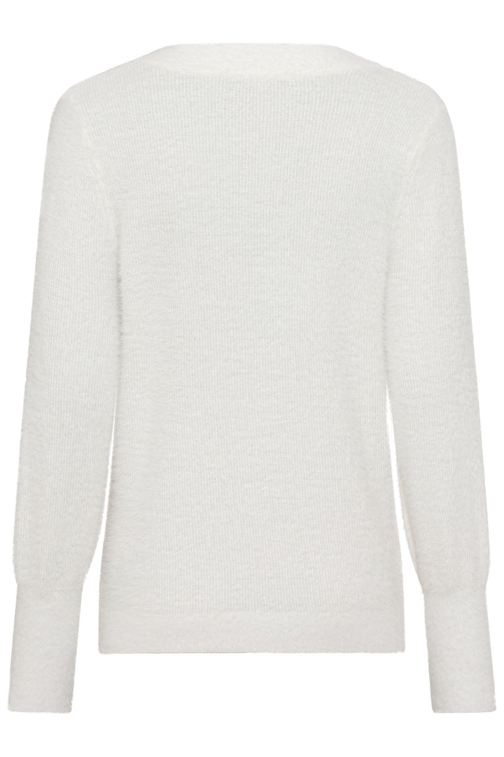 Olsen 11004434 Off White Fluffy Knit Jumper - Experience Boutique