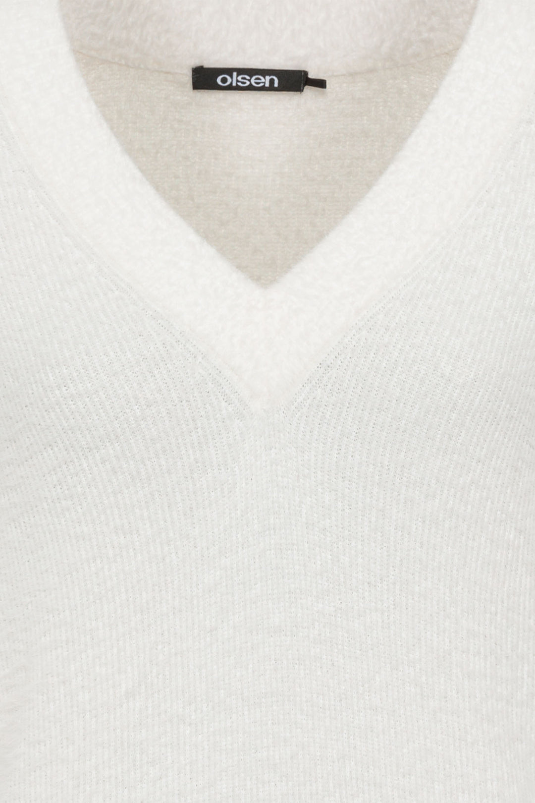 Olsen 11004434 Off White Fluffy Knit Jumper - Experience Boutique