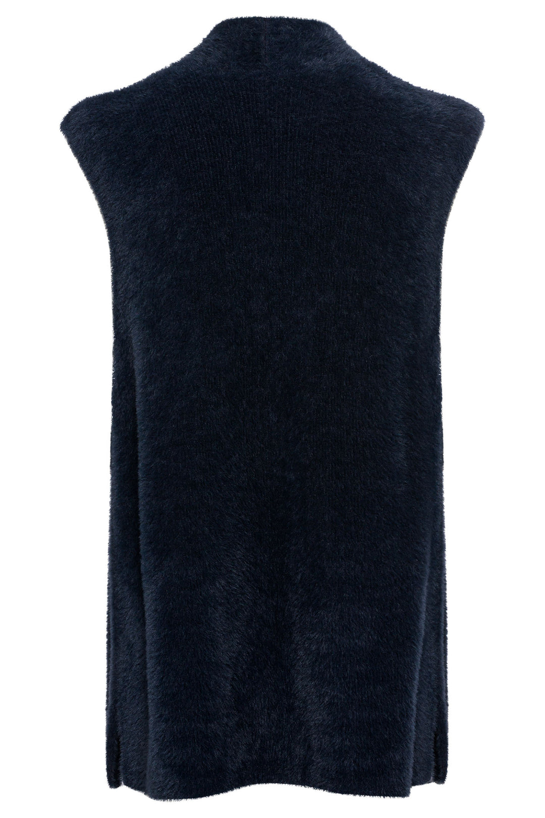 Olsen 11004478 Ink Blue Fluffy Knit Gilet Cardigan - Experience Boutique