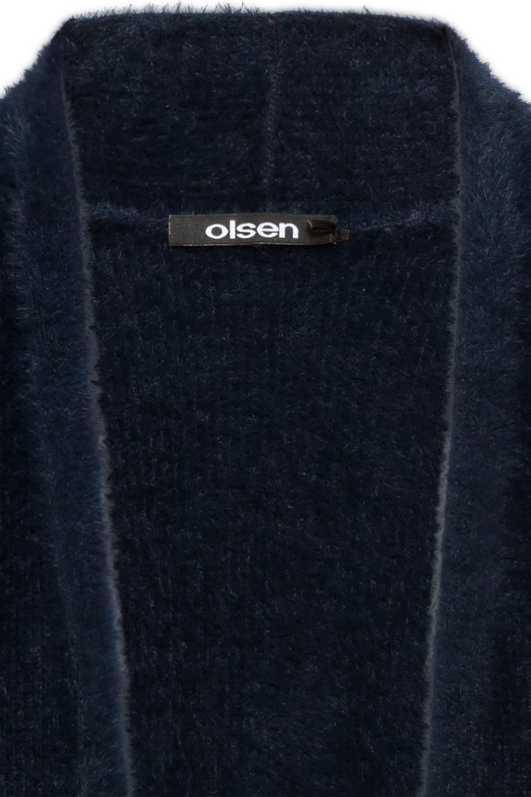 Olsen 11004478 Ink Blue Fluffy Knit Gilet Cardigan - Experience Boutique