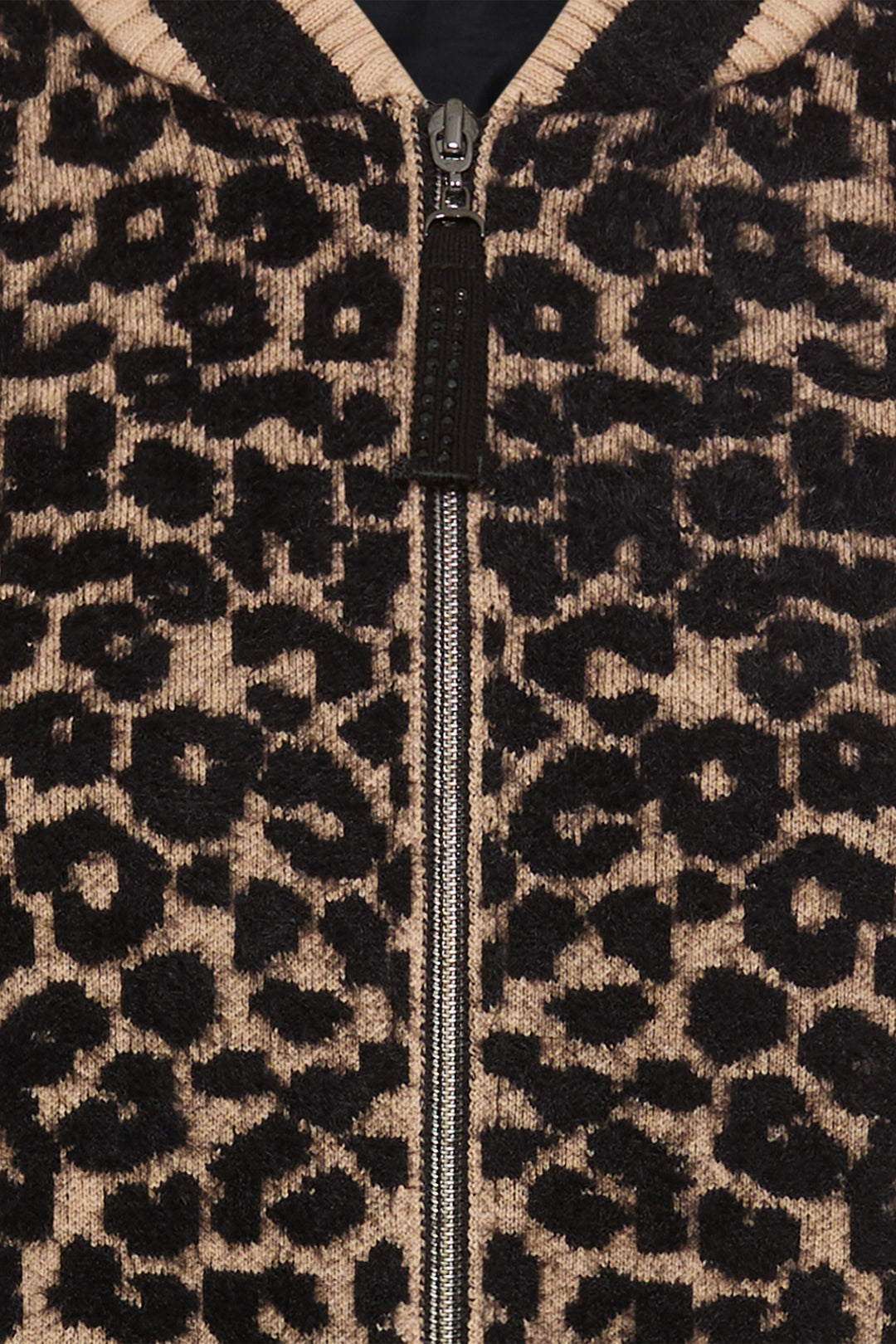Olsen 11004704 Beige Leopard Print Urban Wild Eyelash Knit Cardigan