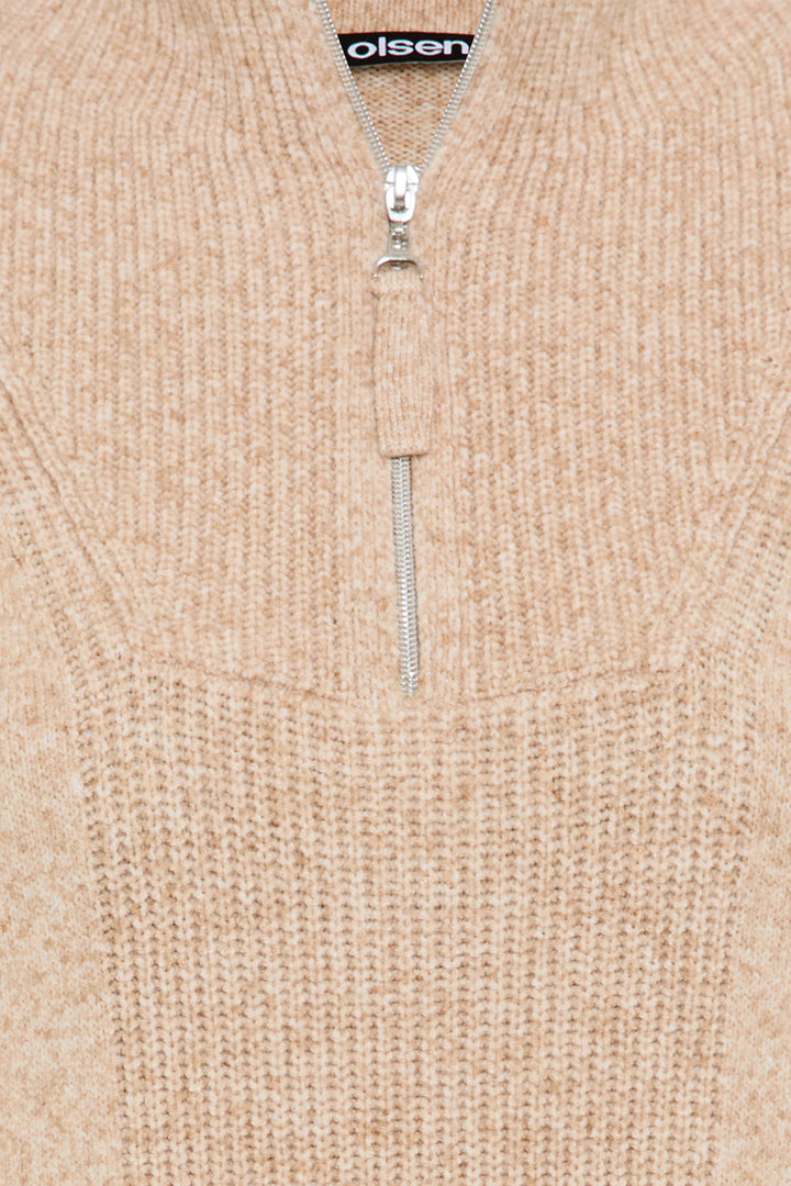 Olsen 11004724 Warm Biscuit Beige Contrast Edge Jumper