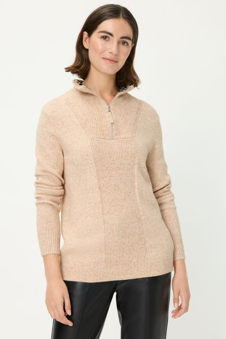 Olsen 11004724 Warm Biscuit Beige Contrast Edge Jumper