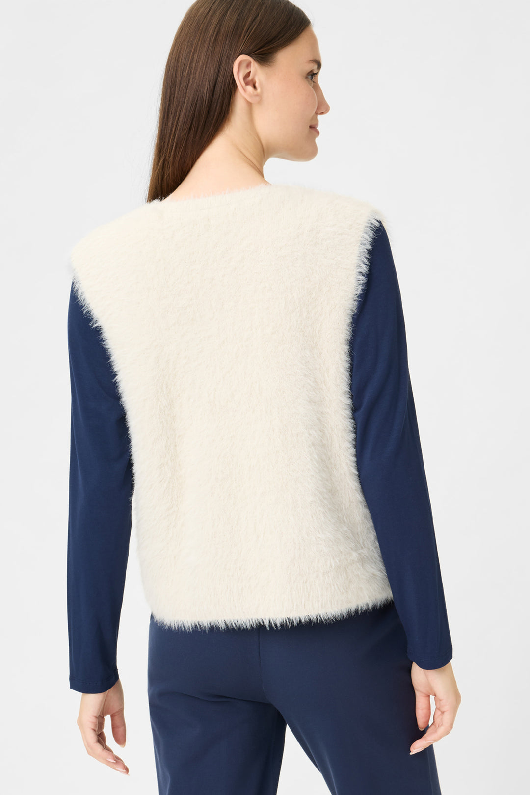 Olsen 11004785 Almond Cream Eyelash Knit Gilet