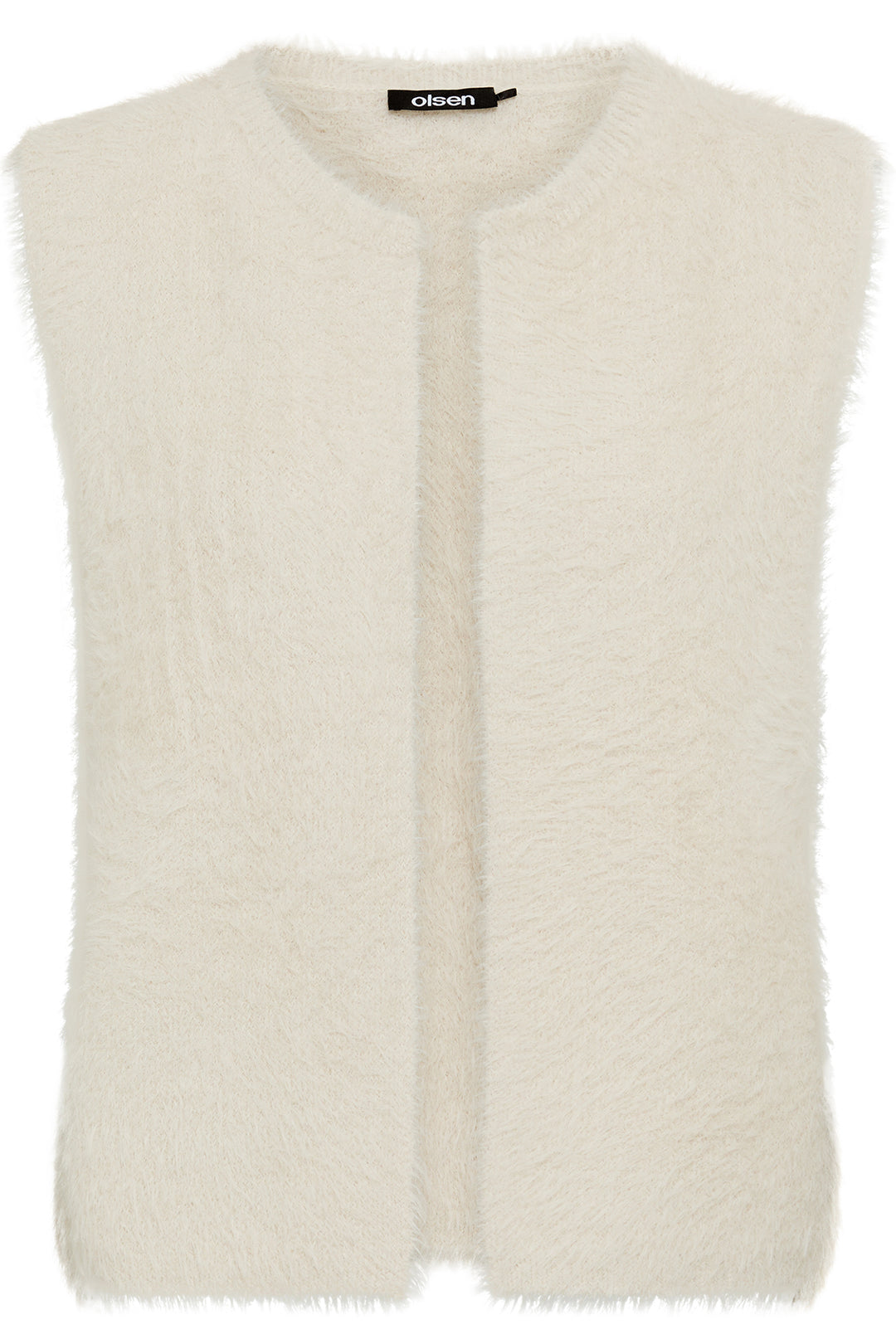 Olsen 11004785 Almond Cream Eyelash Knit Gilet