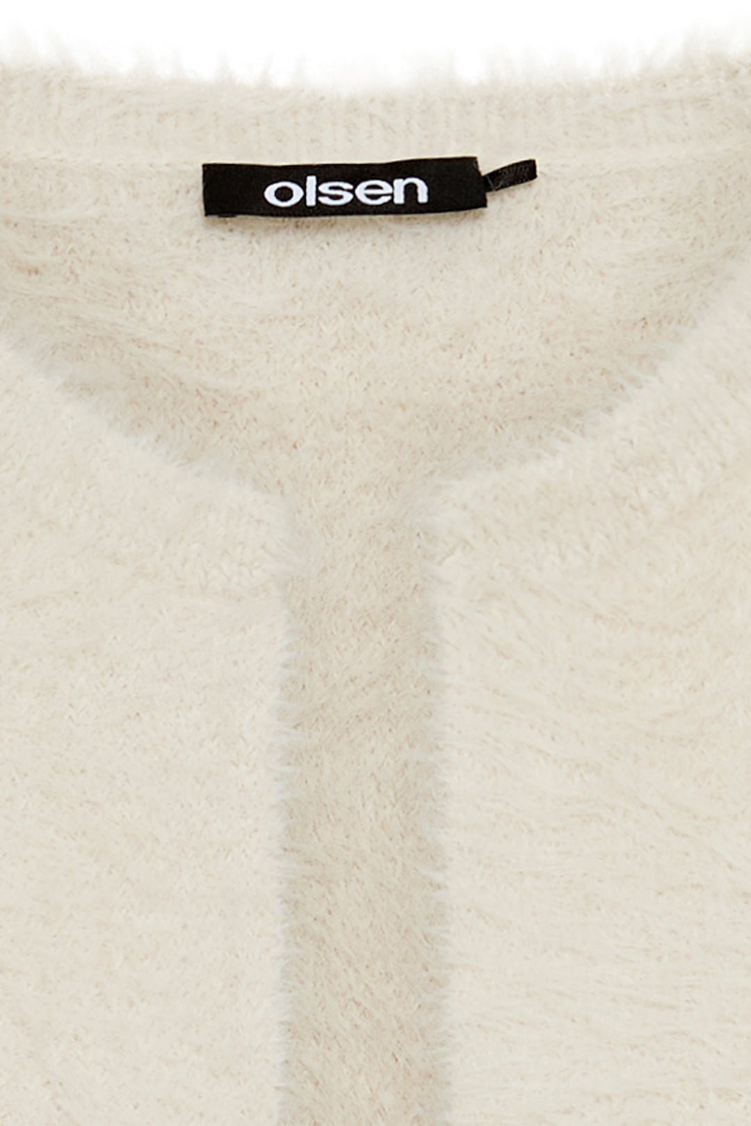 Olsen 11004785 Almond Cream Eyelash Knit Gilet