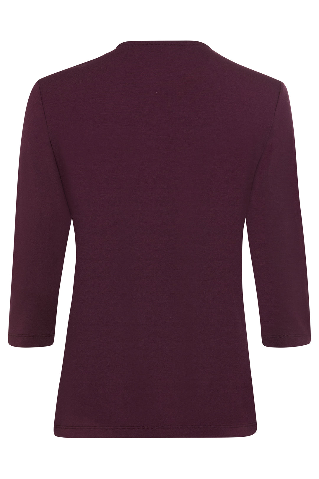 Maroon blouse with three-quarter sleeves on a white background