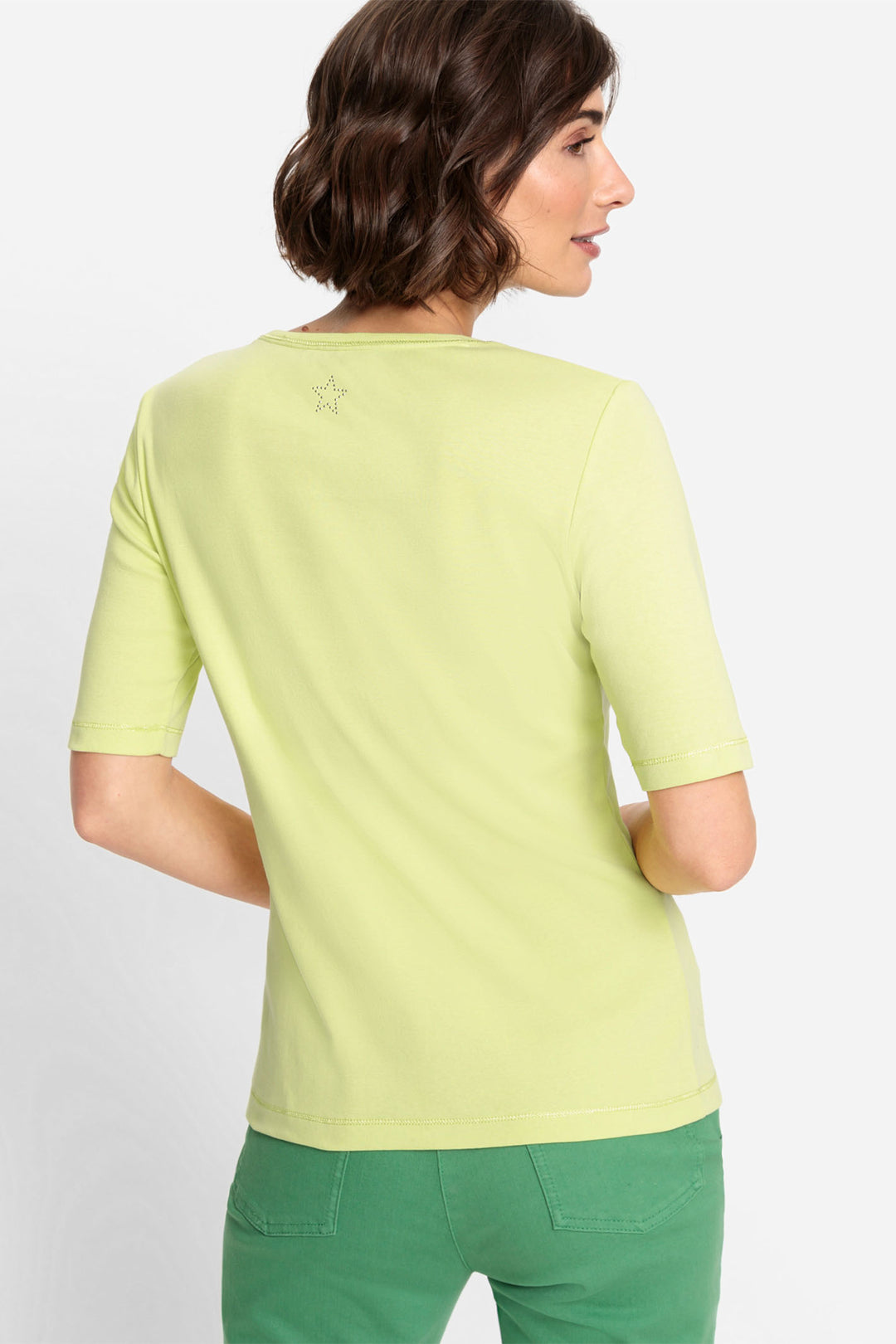 Olsen 11100677 Starfruit Green Short Sleeve T-Shirt - Experience Boutique