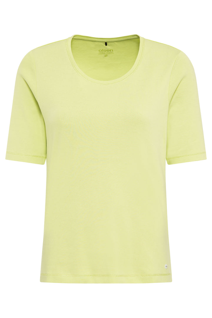 Olsen 11100677 Starfruit Green Short Sleeve T-Shirt - Experience Boutique