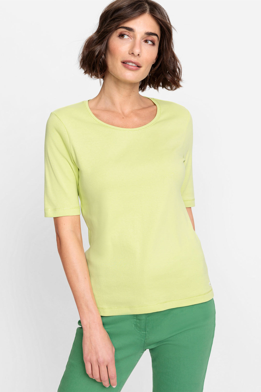 Olsen 11100677 Starfruit Green Short Sleeve T-Shirt - Experience Boutique
