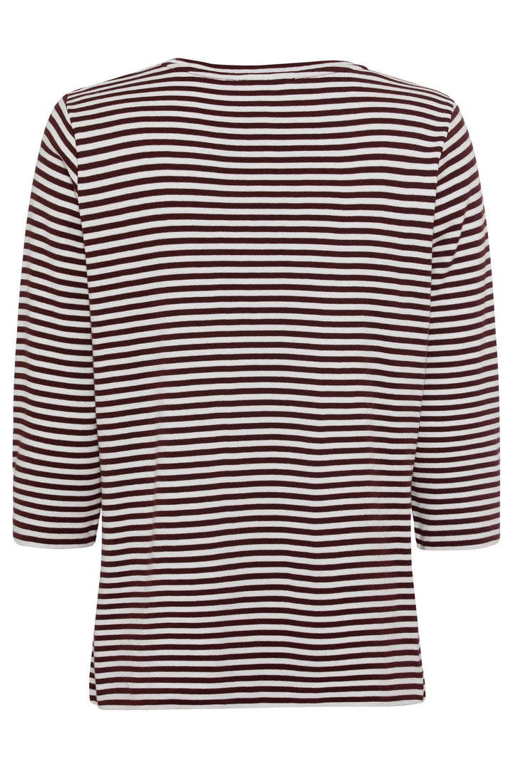 Olsen 11100714 Mulberry Red Stripe Bretton Style T-Shirt - Experience Boutique