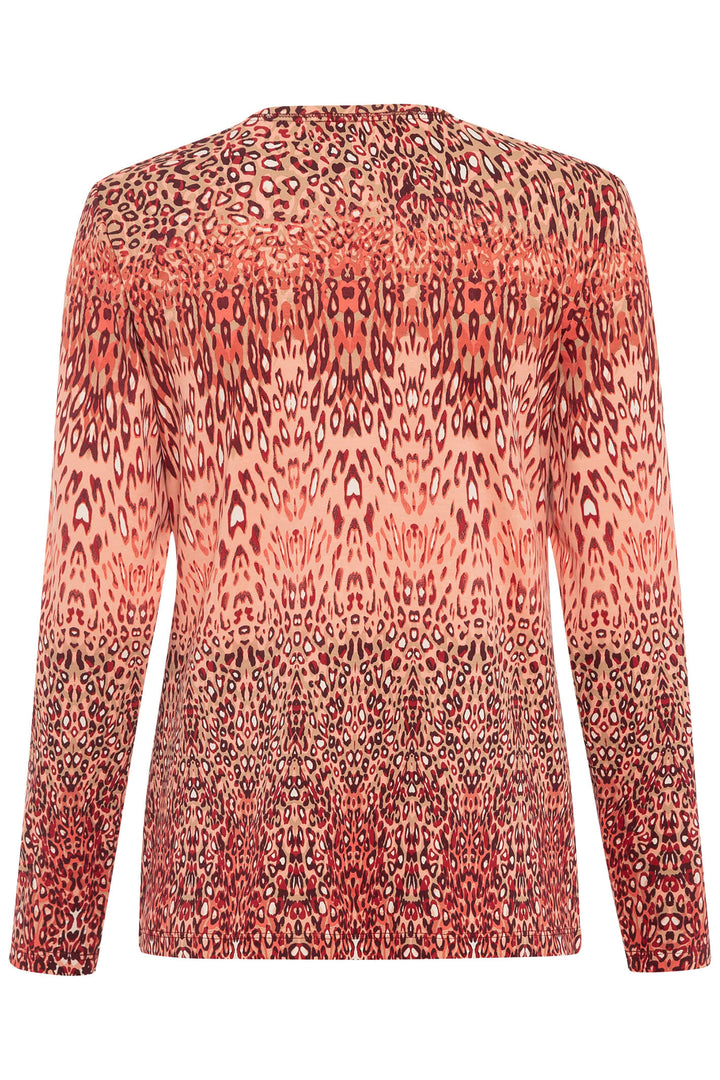 Olsen 11104621 Spiced Orange Animal Print T-Shirt - Experience Boutique