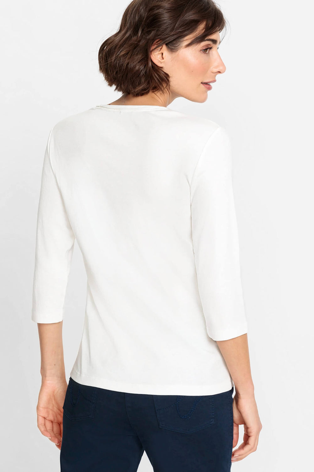 Olsen 11104633 Off White Pre Spirit Print T-Shirt - Experience Boutique