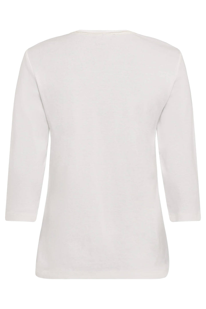 Olsen 11104633 Off White Pre Spirit Print T-Shirt - Experience Boutique