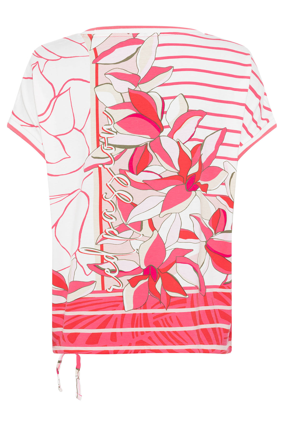 Olsen 11104811 Paradise Pink Flower Print T-Shirt - Experience Boutique