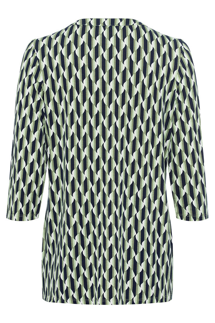 Olsen 11104899 Tea Leaf Retro Print Top - Experience Boutique