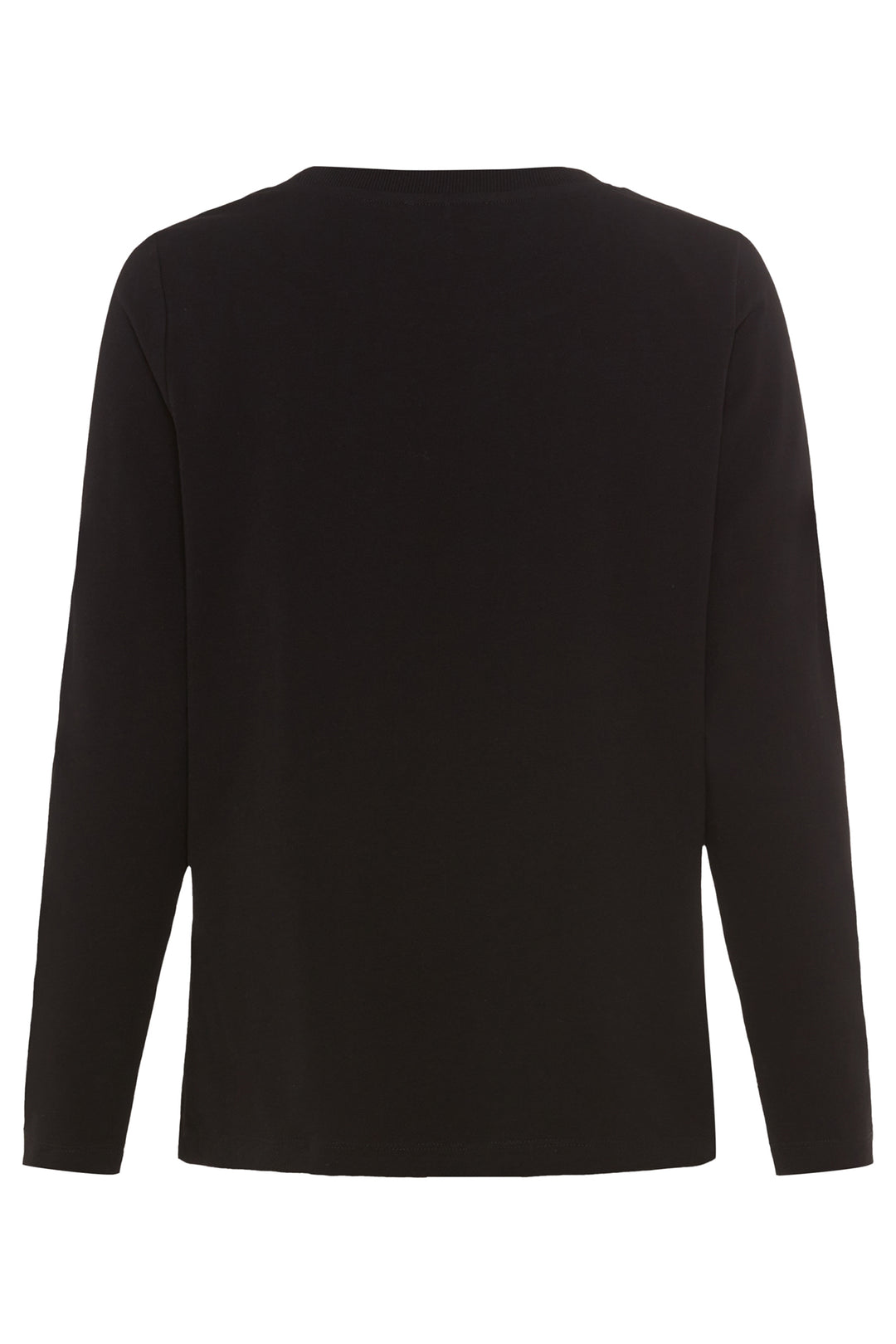 Black long-sleeve top on a white background