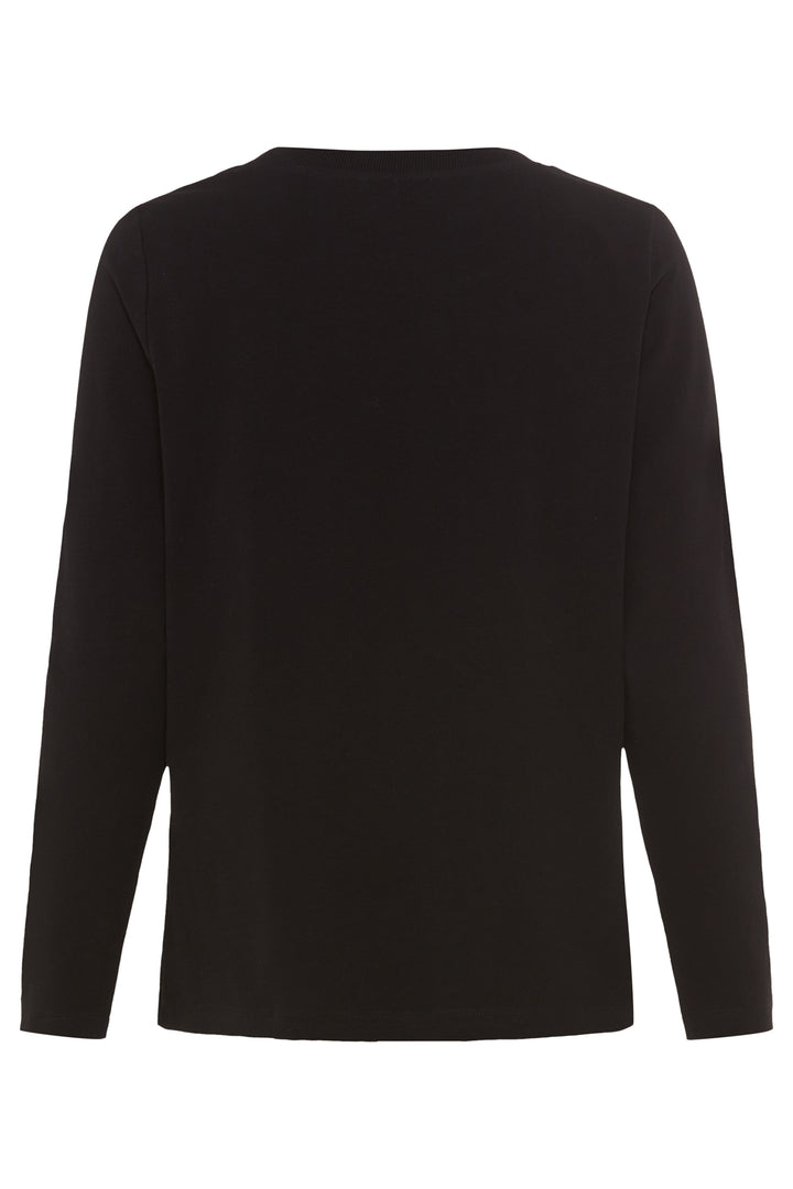 Black long-sleeve top on a white background