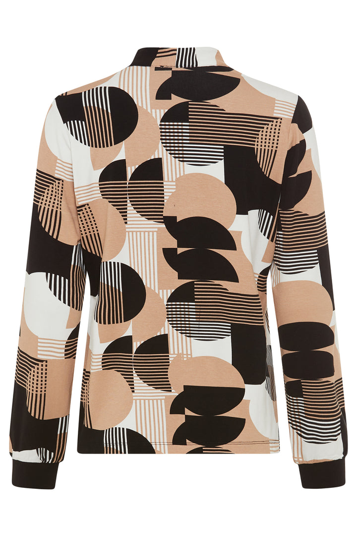 Patterned jacket with abstract design on a white background