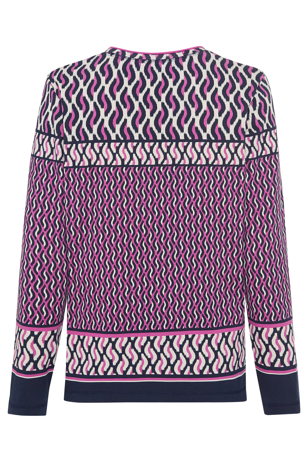 Olsen 11105243 Sweet Orchid Pink Navy Print Long Sleeve T-Shirt