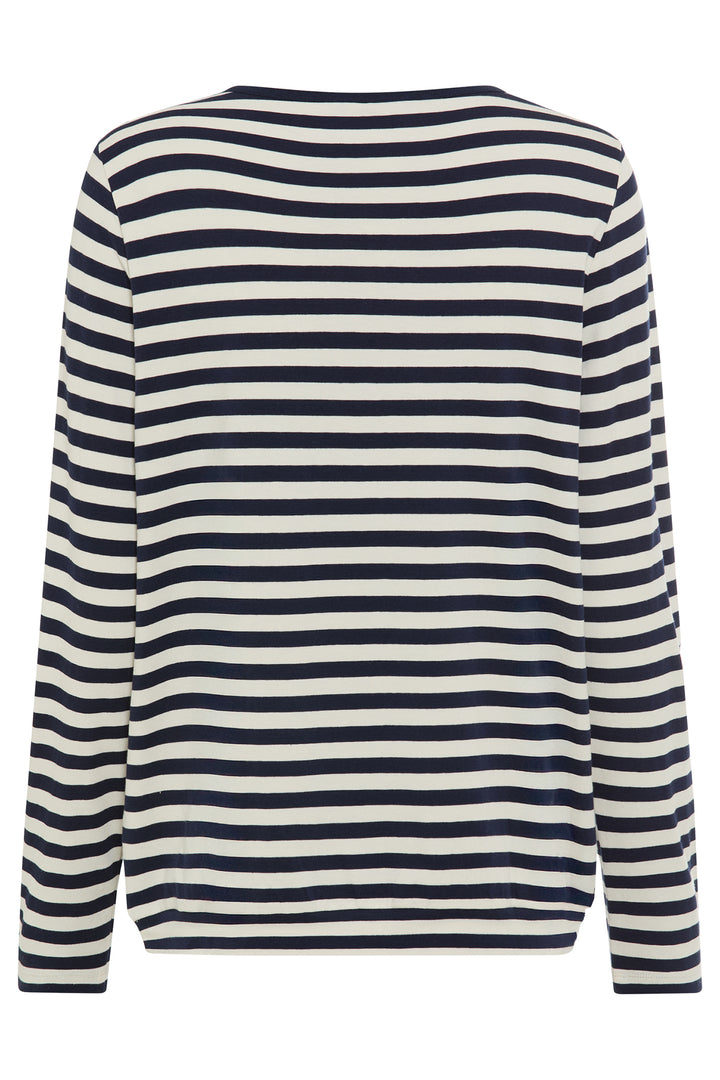 Olsen 11105247 Ink Blue Stripe Embellished Top