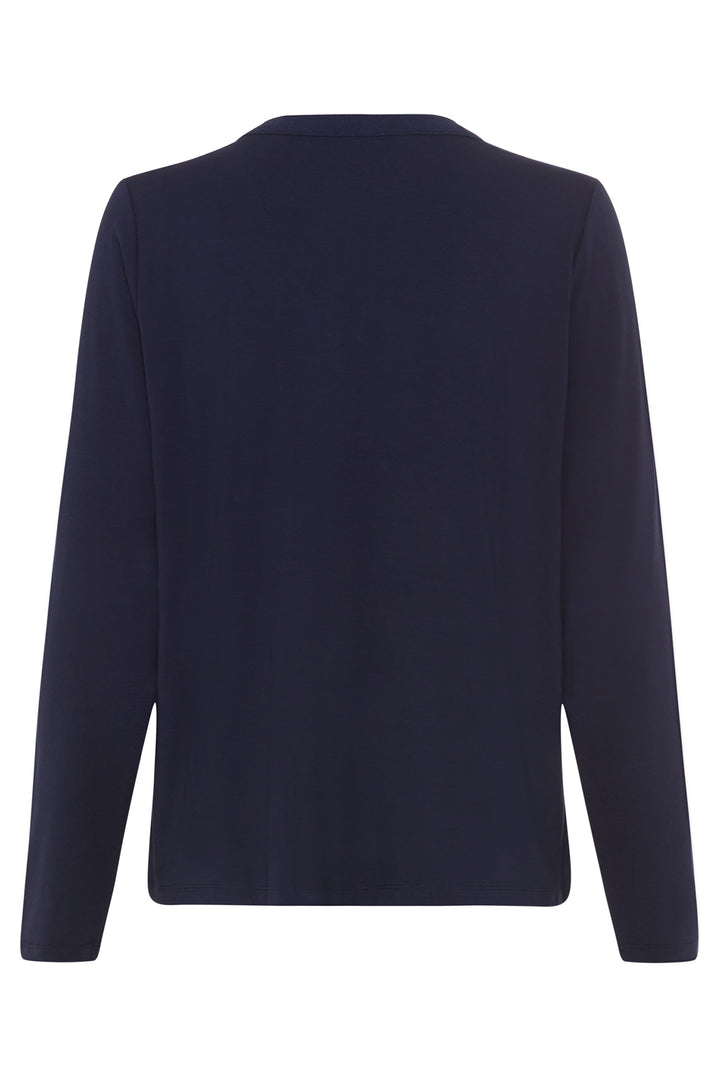 Olsen 11105250 Ink Blue Notch Neck Top