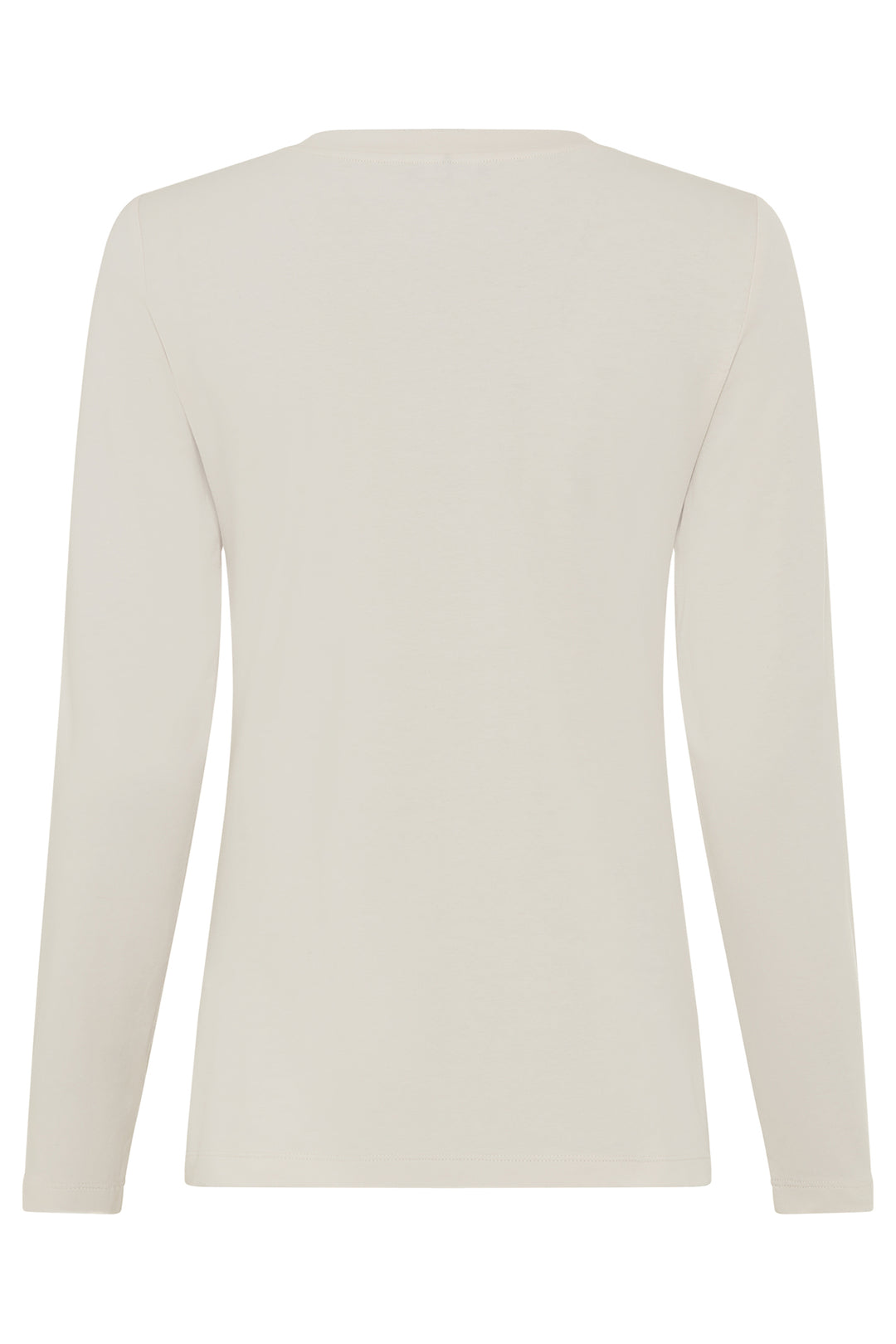 Olsen 11105284 Almond Cream Embellished Neck Long Sleeve T-Shirt