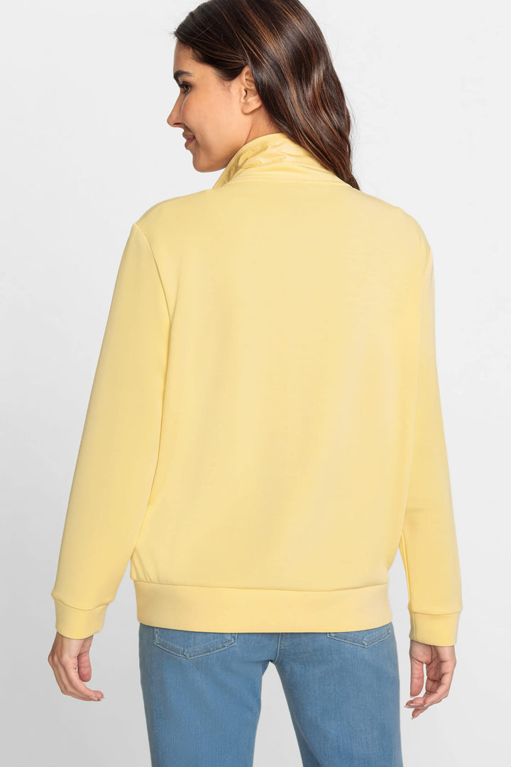 Olsen 11201499 Sunshine Yellow Zip Front Jersey Jacket - Experience Boutique