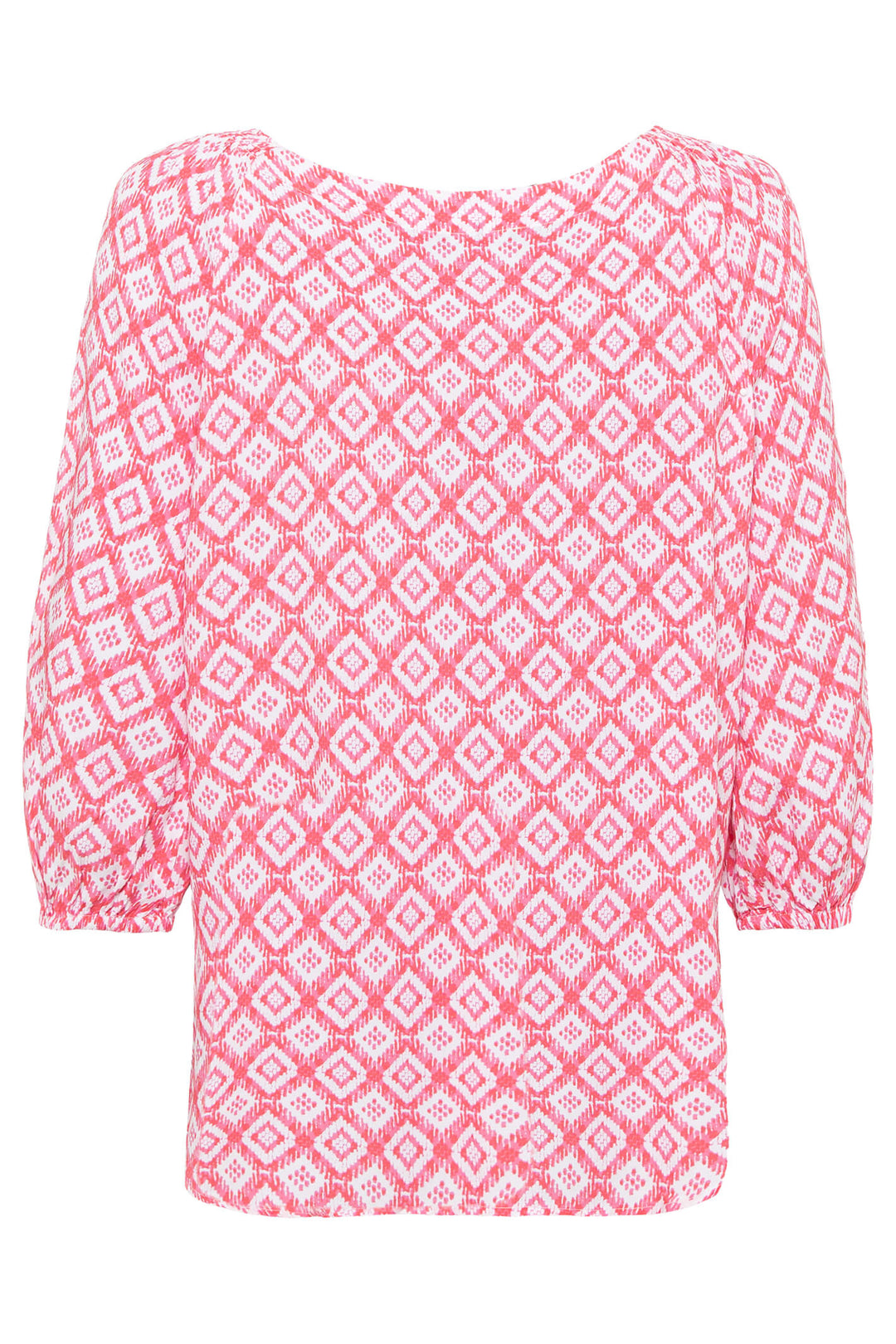 Olsen 12001790 Raspberry Pink Print Blouse - Experience Boutique