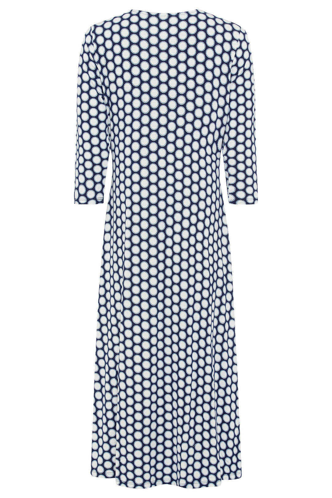Olsen 13001758 Nautical Blue Circle Print Jersey Dress Experience Boutique Olsen 13001758 Nautical Blue Circle Print Jersey Dress Experience Boutique