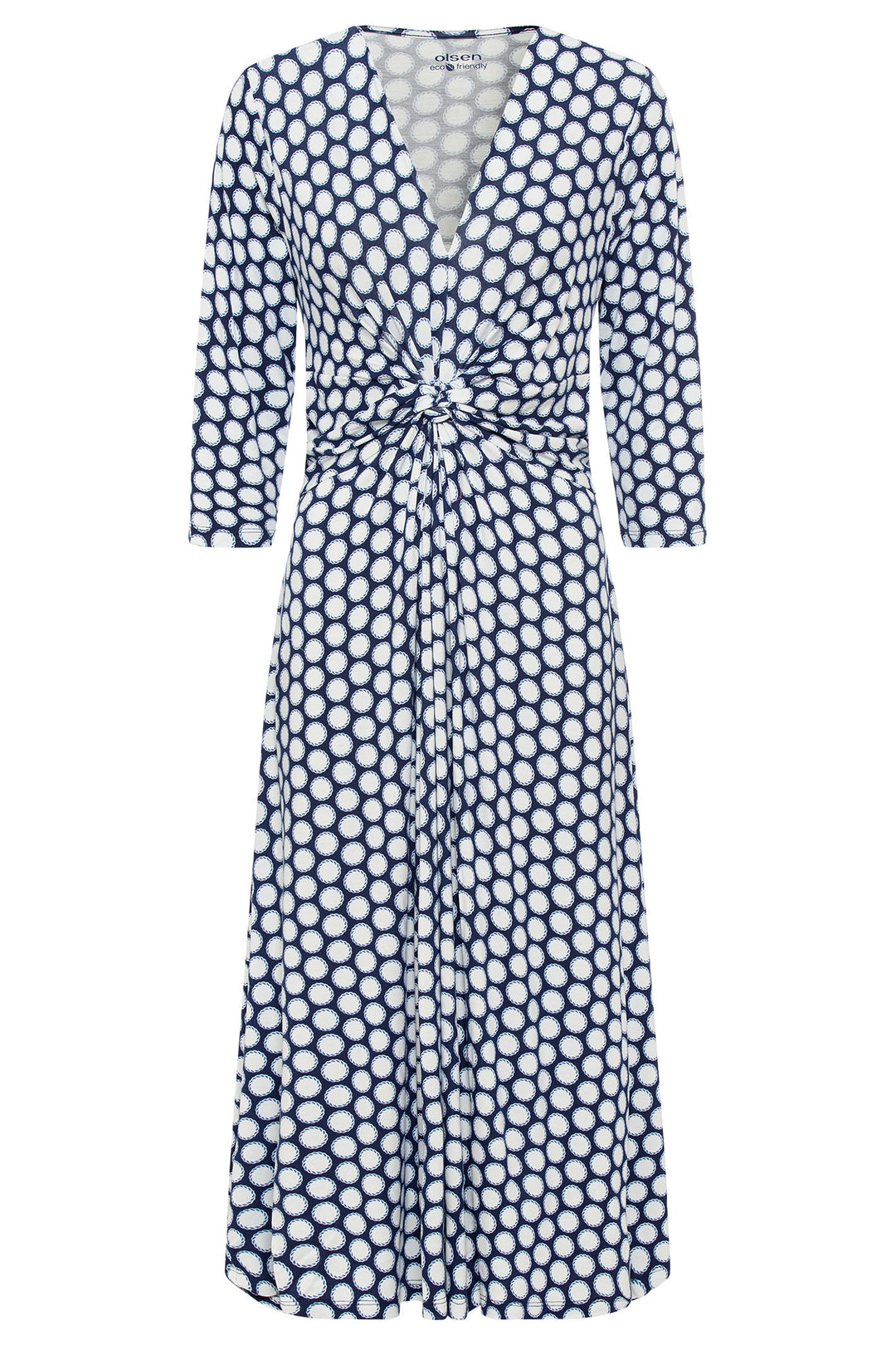 Olsen 13001758 Nautical Blue Circle Print Jersey Dress Experience Boutique Olsen 13001758 Nautical Blue Circle Print Jersey Dress Experience Boutique