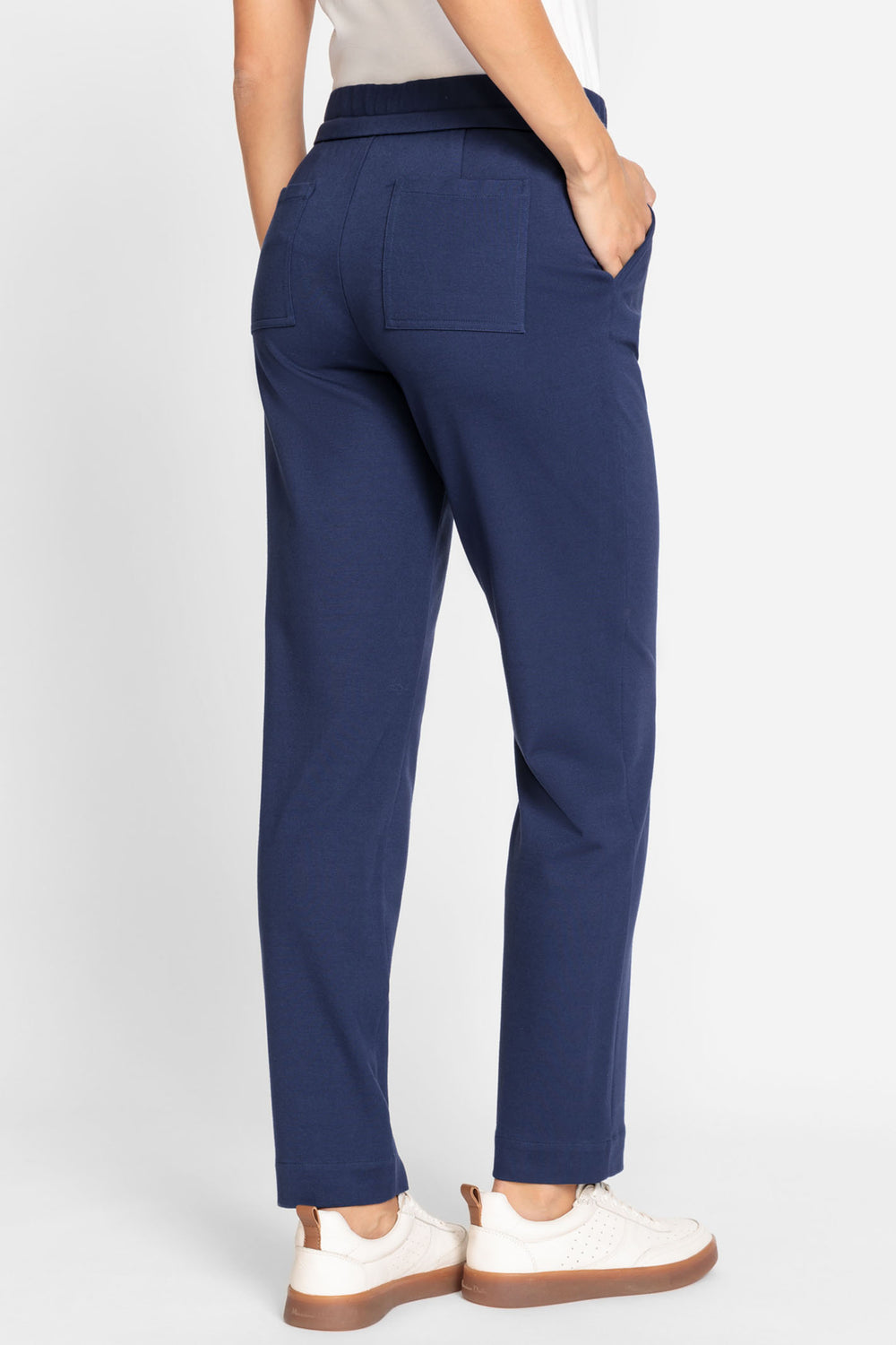 Olsen 14002017 40152 Night Blue Drawstring Waist Jersey Trousers - Experience Boutique
