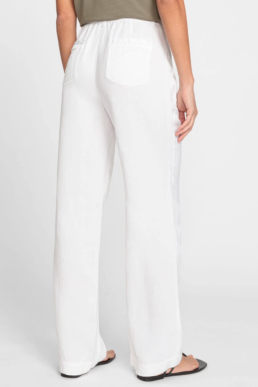 Olsen 14002074 White Anna Wide Leg Trousers - Experience Boutique