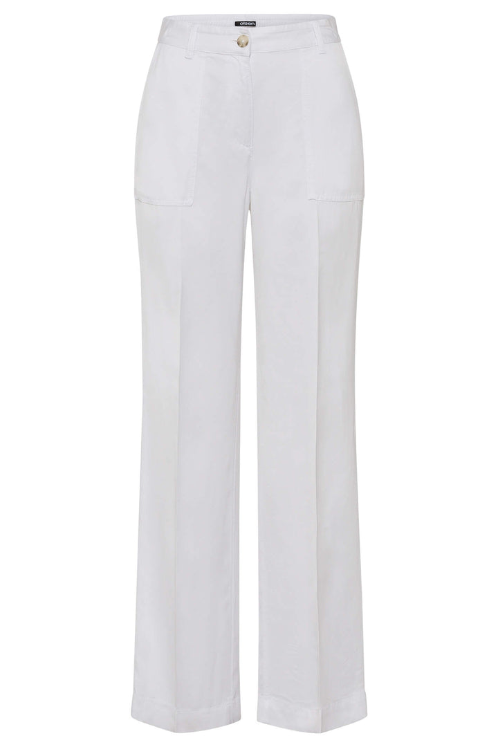 Olsen 14002074 White Anna Wide Leg Trousers - Experience Boutique