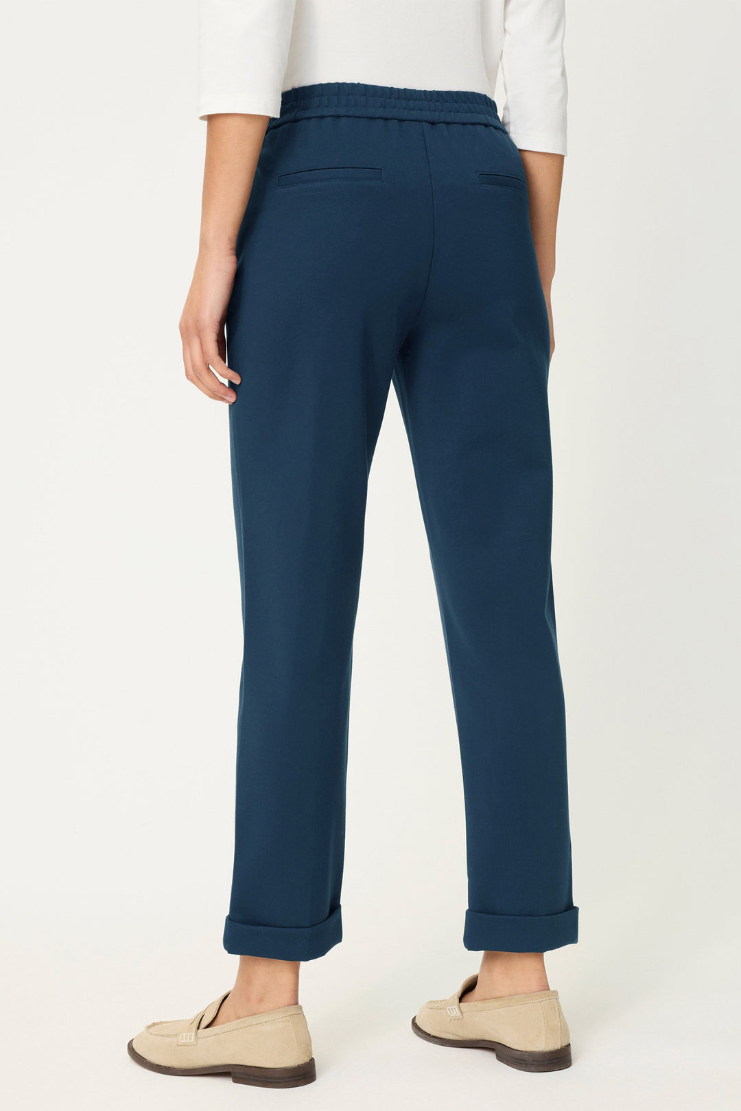 Olsen 14002105 True Navy Cropped Pull-On Trousers