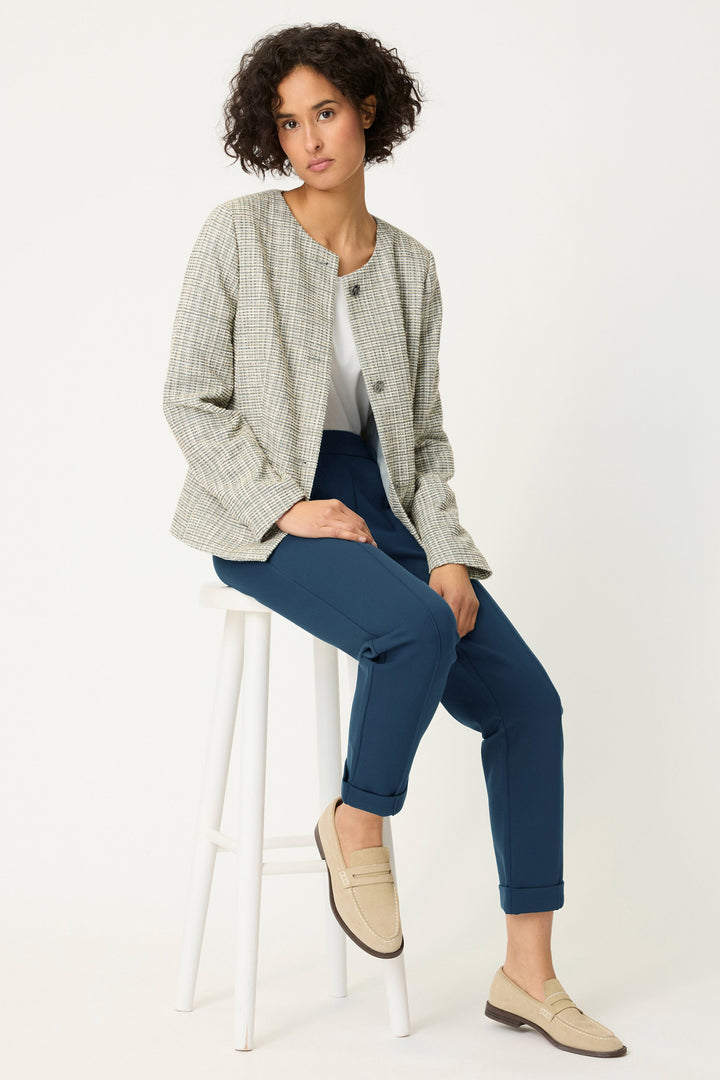 Olsen 14002105 True Navy Cropped Pull-On Trousers