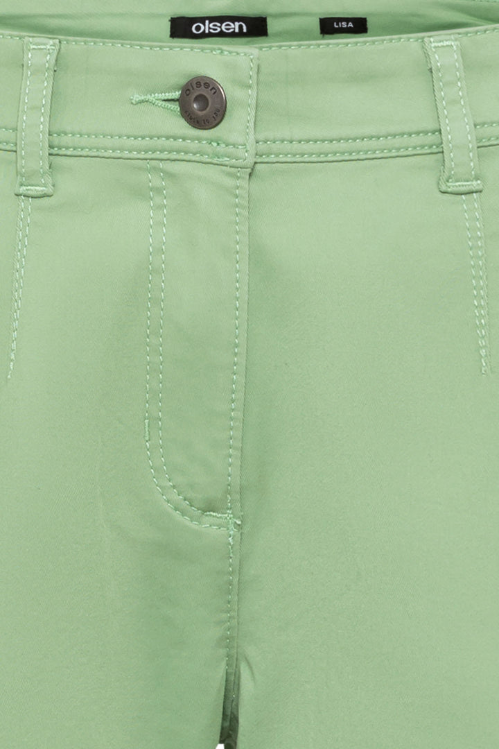 Olsen 14002144 Pistachio Green Ankle Grazer Trousers - Experience Boutique