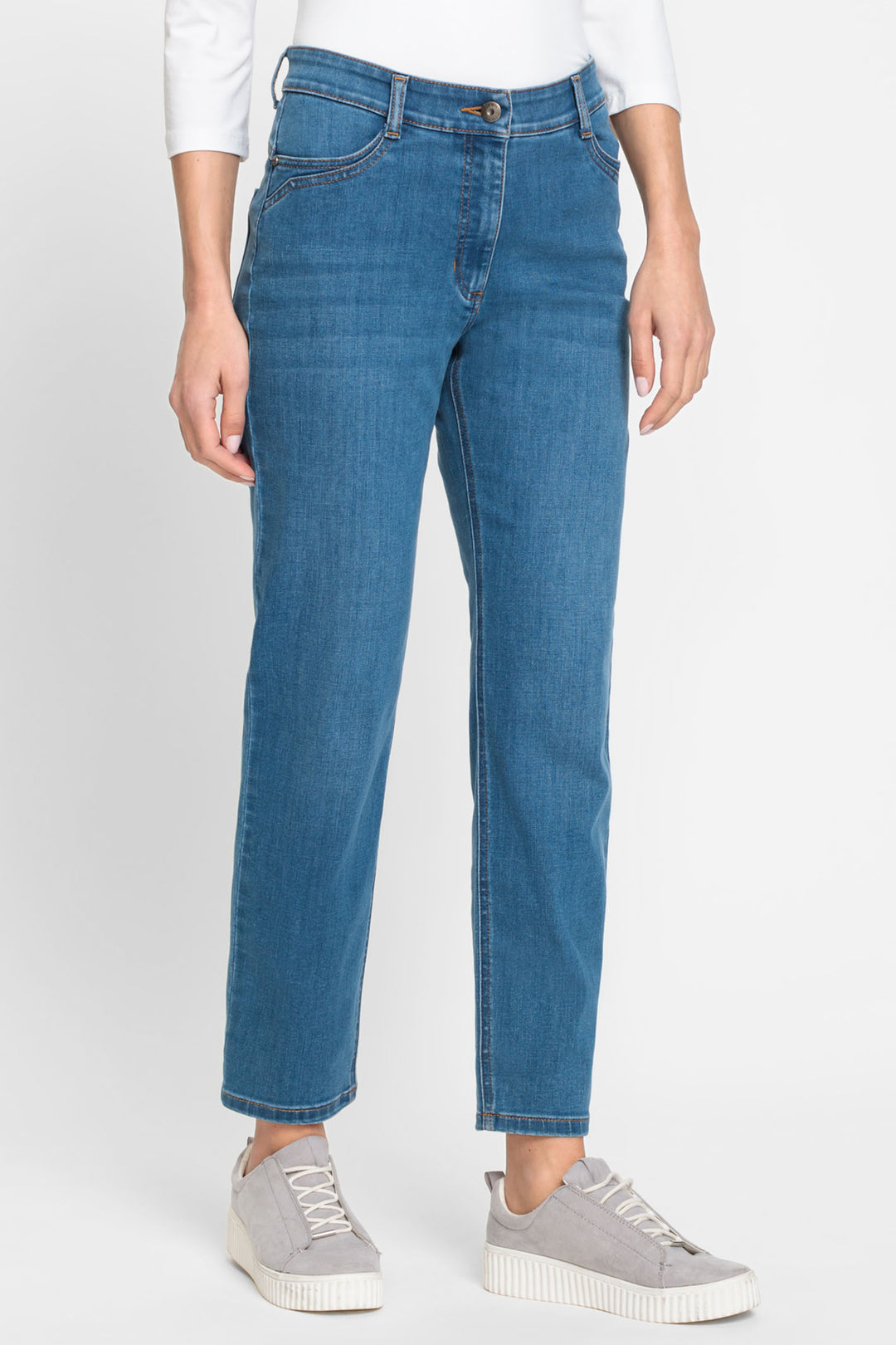Olsen 14002170 Blue Denim Ankle Grazer Jeans - Experience Boutique