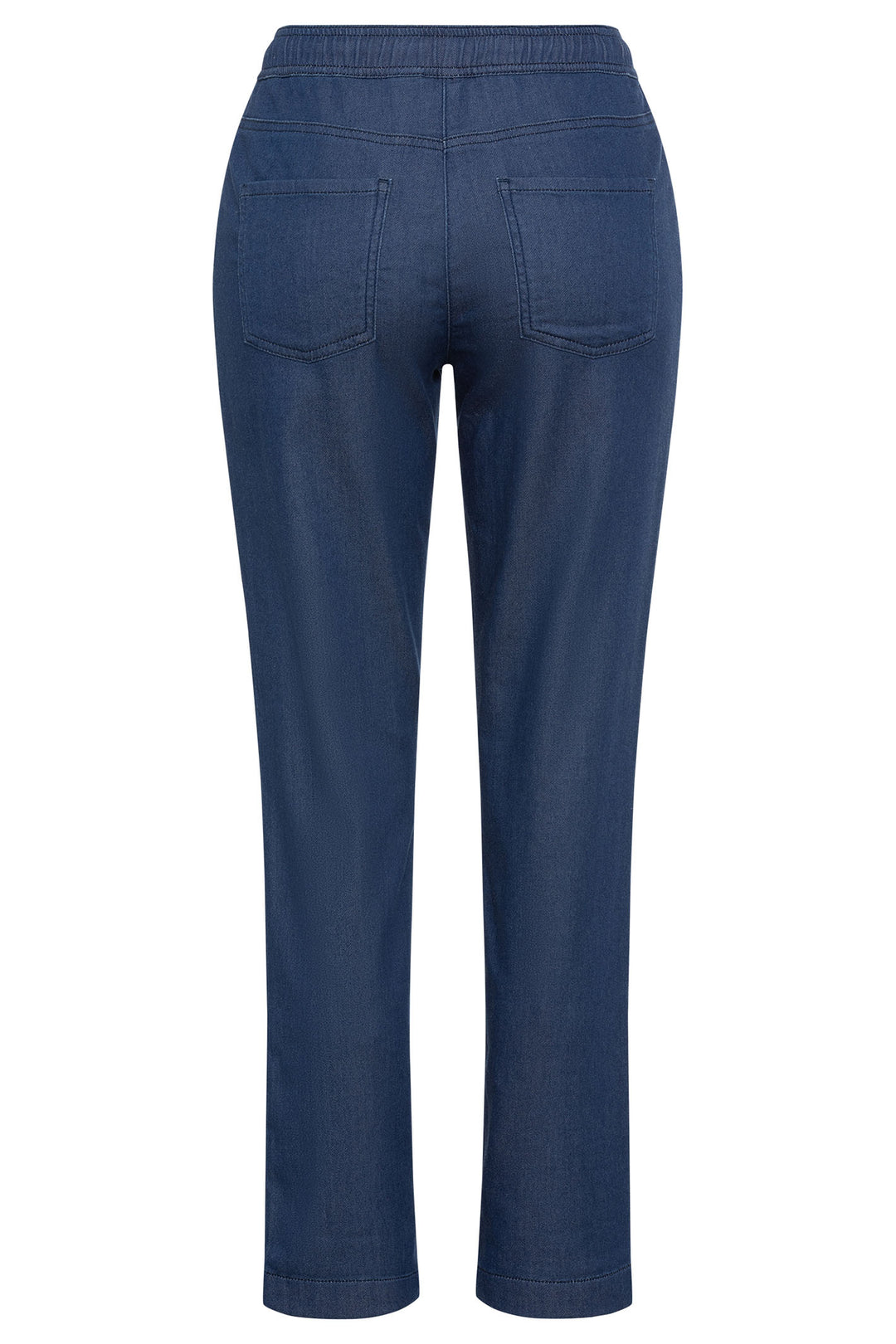 Olsen 14002202 Blue Denim Cropped Pull-On Trousers - Experience Boutique