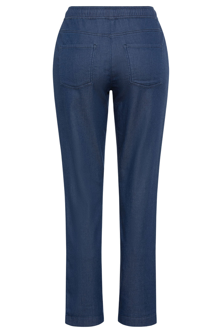 Olsen 14002202 Blue Denim Cropped Pull-On Trousers - Experience Boutique