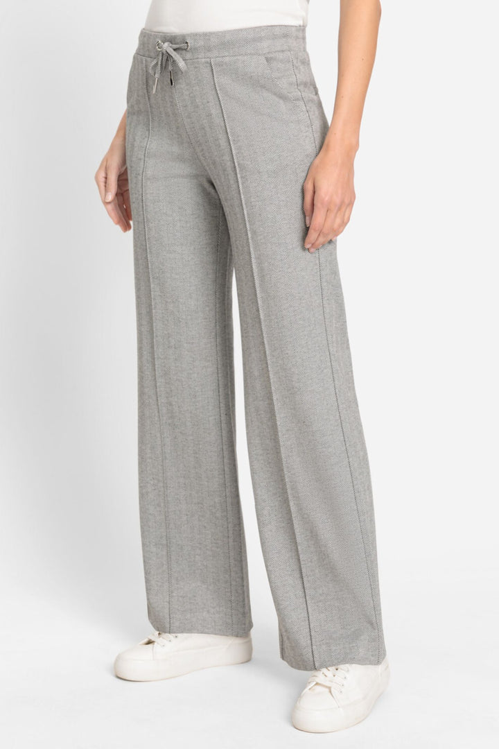 Olsen 14002209 Pearl Grey Houndstooth Trousers