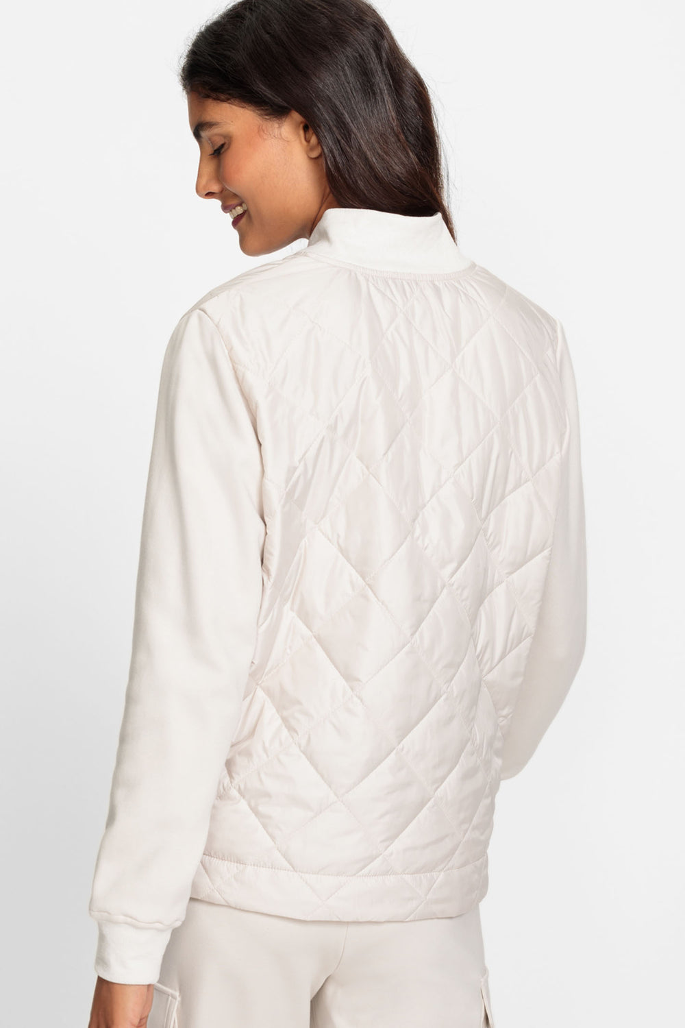 Olsen 15001406 10031 Marble Off White Diamond Quilt Jacket - Experience Boutique