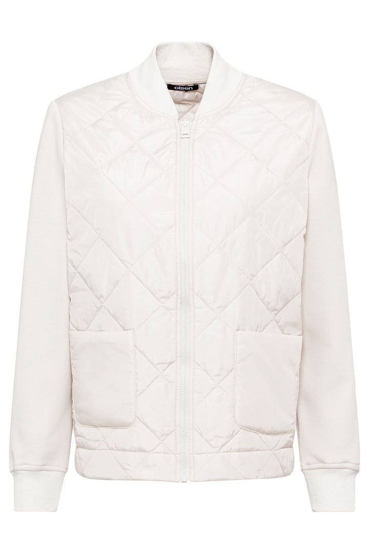 Olsen 15001406 10031 Marble Off White Diamond Quilt Jacket - Experience Boutique