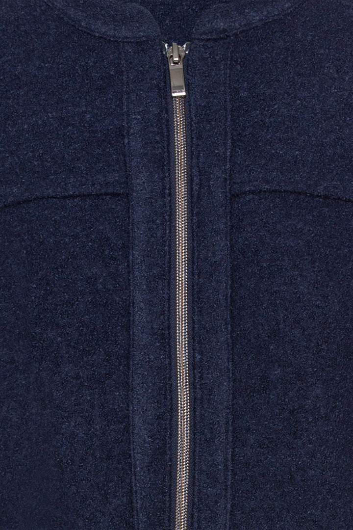 Olsen 15001457 Ink Blue Bomber Jacket - Experience Boutique